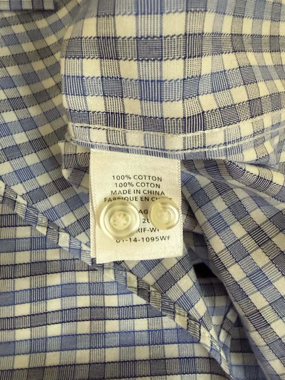 UNTUCKit Wrinkle Free Button Down Shirt Blue Plaid Large